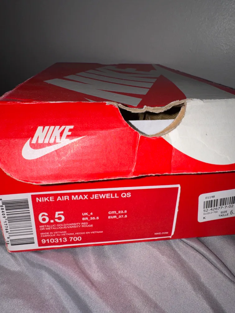 Nike Air Max Jewell QS Gold/Red Size 6.5 image indicator(2)