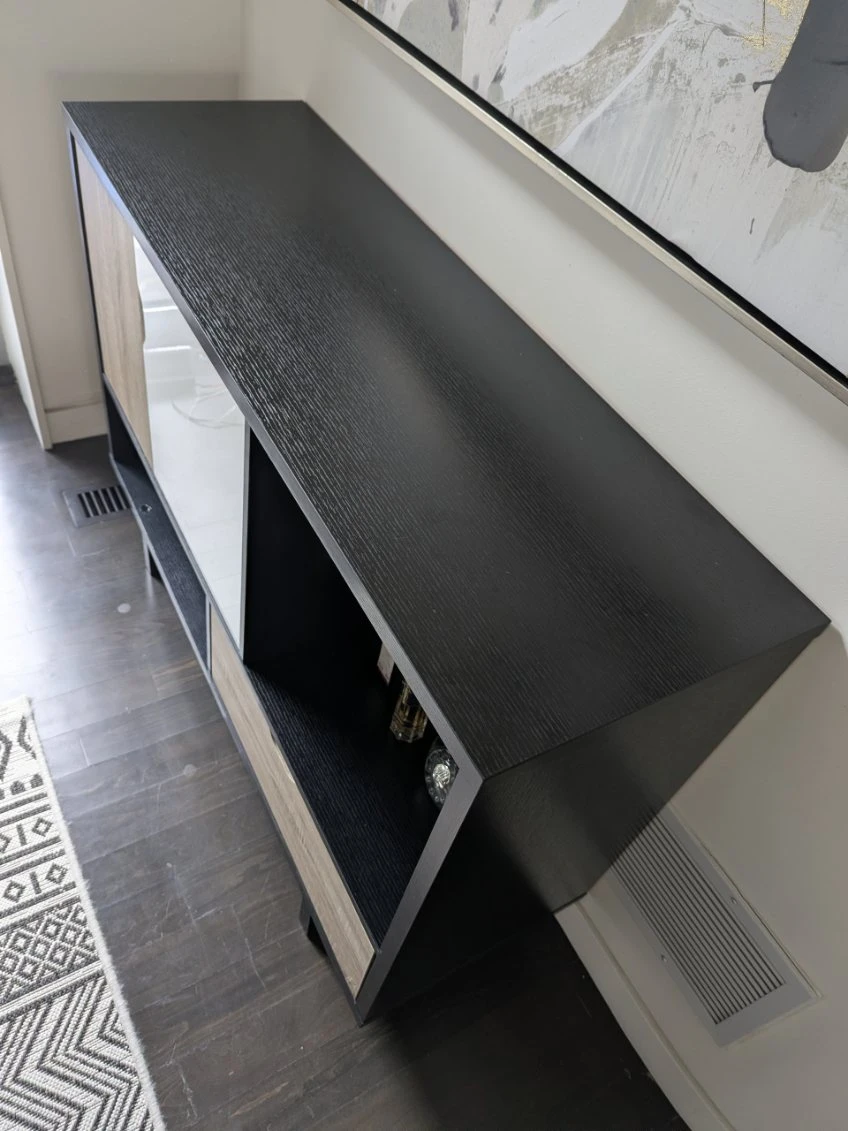 Modern Black & Wood Accent Cabinet - photo 4