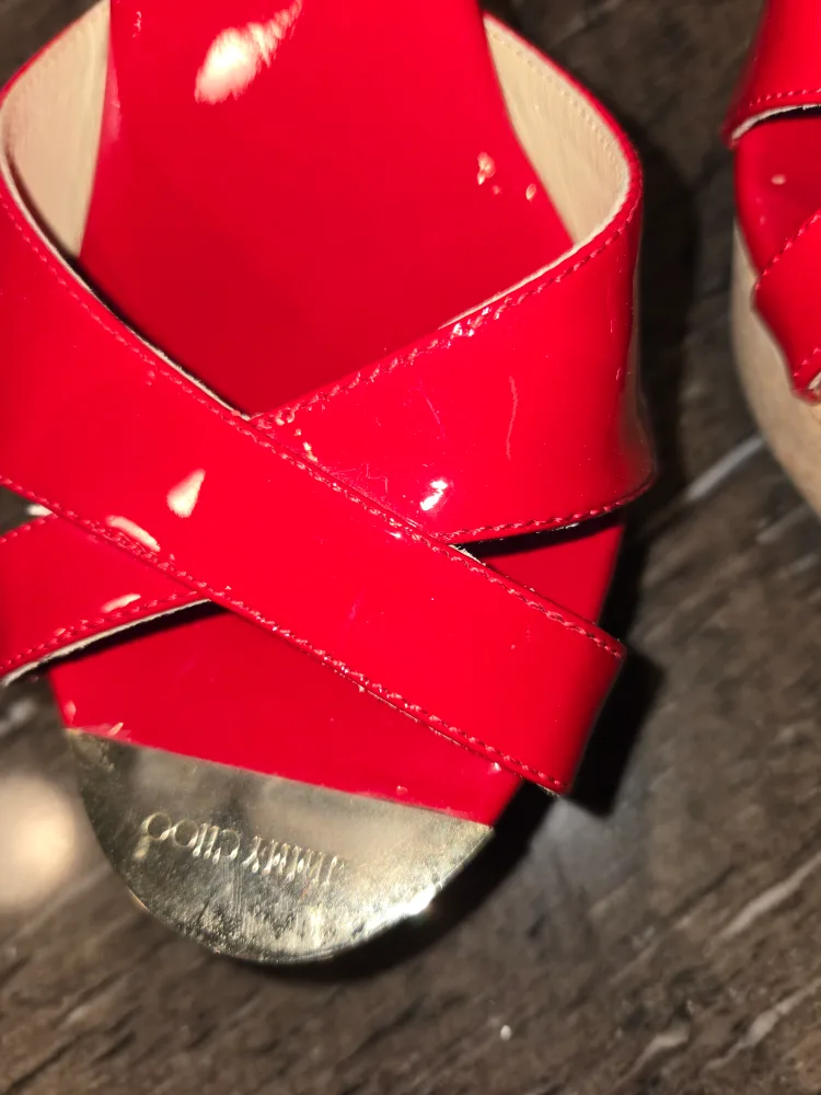 Jimmy Choo Red Wedge Sandals 41.5 image indicator(2)