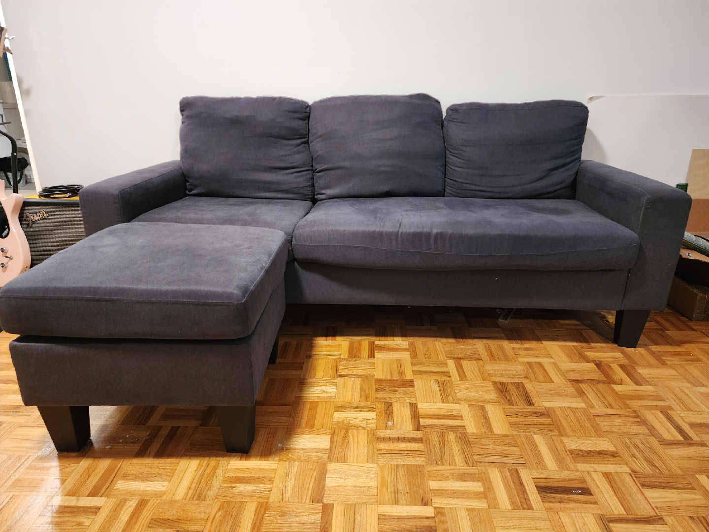 Grey Sofa with Ottoman - photo 3