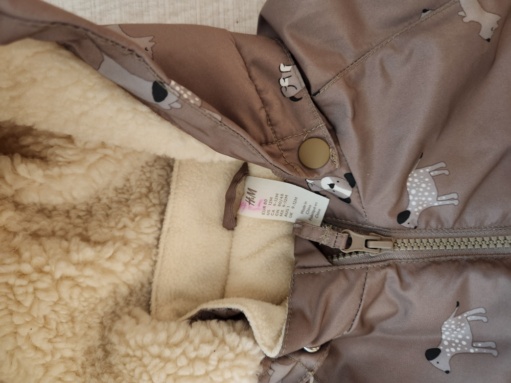 H&M Brown Animal Print Snowsuit Size 80 - photo 2