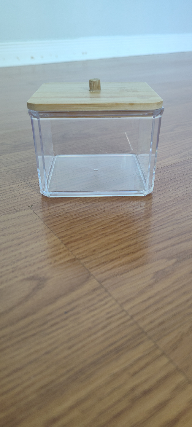 Clear Acrylic Container with Wood Lid - photo 2