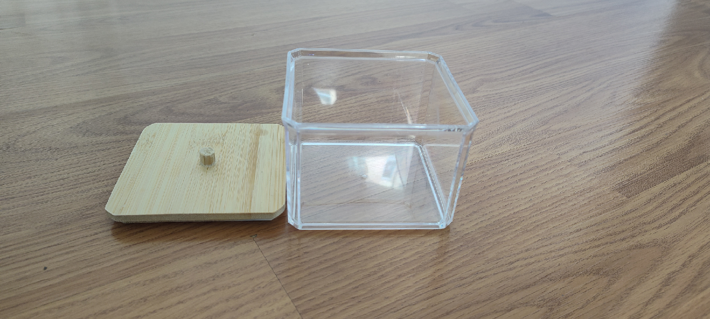 Clear Acrylic Container with Wood Lid - photo 4