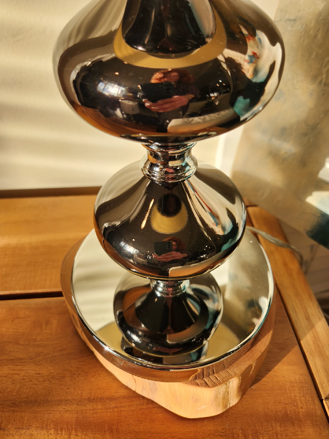 New POLISHED SMOKY gray Lamp with Chrome Accent - photo 4