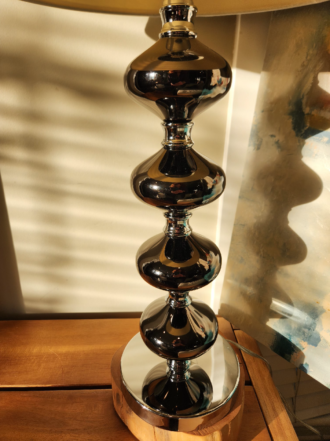 New POLISHED SMOKY gray Lamp with Chrome Accent - photo 5