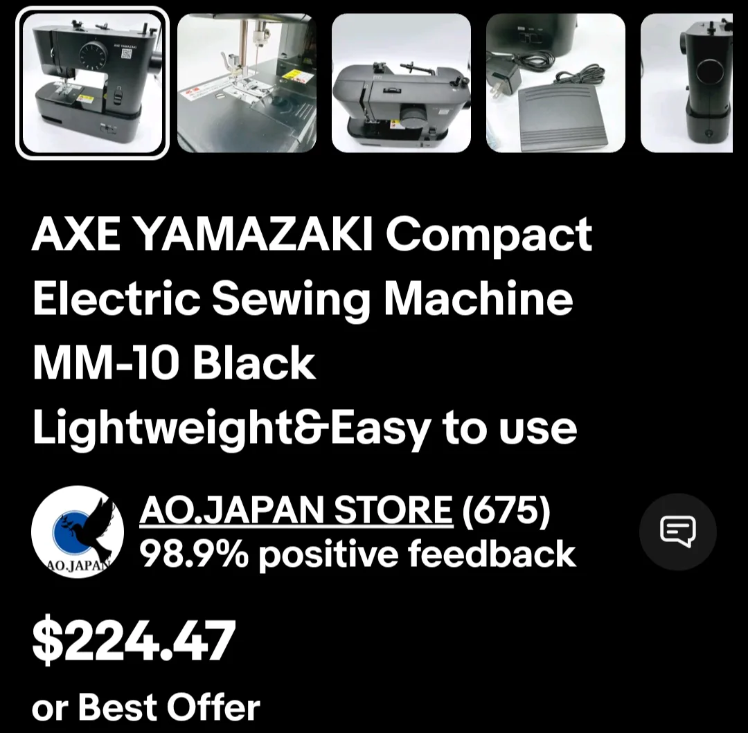 Axe Yamazaki Compact Electric Sewing Machine MM-10 Black image indicator(5)