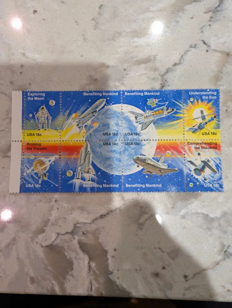 Vintage USA 18c Space Exploration Stamps thumbnail