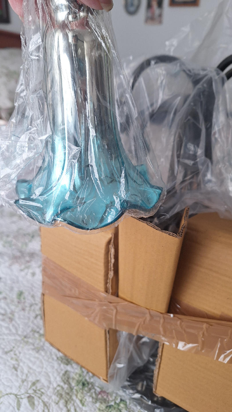 New Table Lamp with Blue Glass Shades