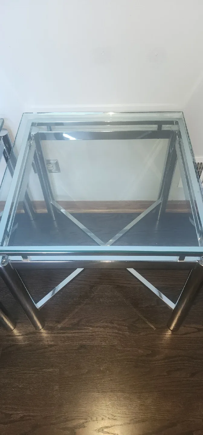 Glass Top End Tables (Set of 2) and glass coffee table image indicator(3)