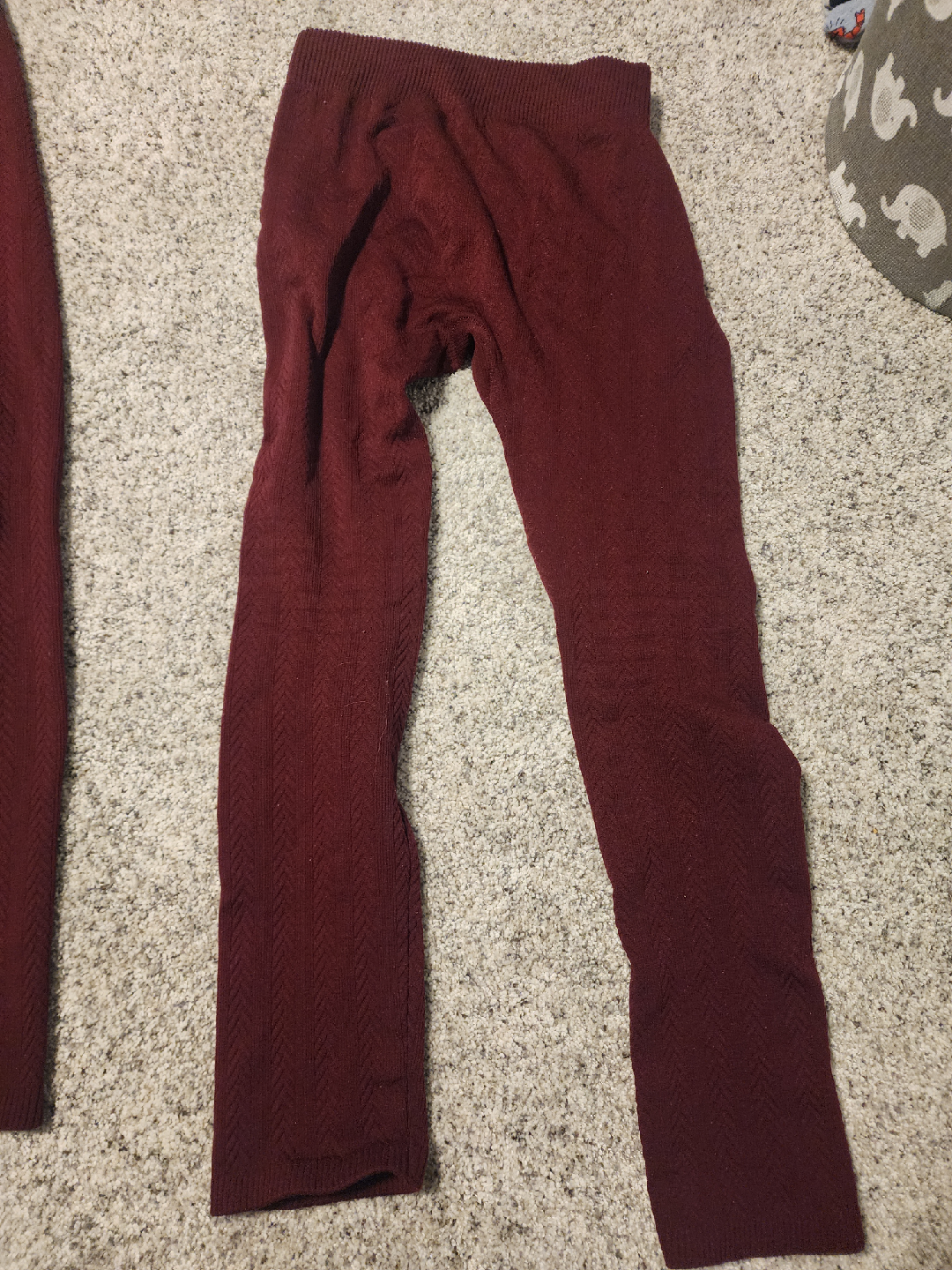 Burgundy Knit Leggings