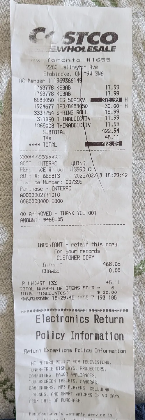 Hisense 50" 4K Smart TV (Model 50A6KV) – Excellent Condition! image indicator(4)