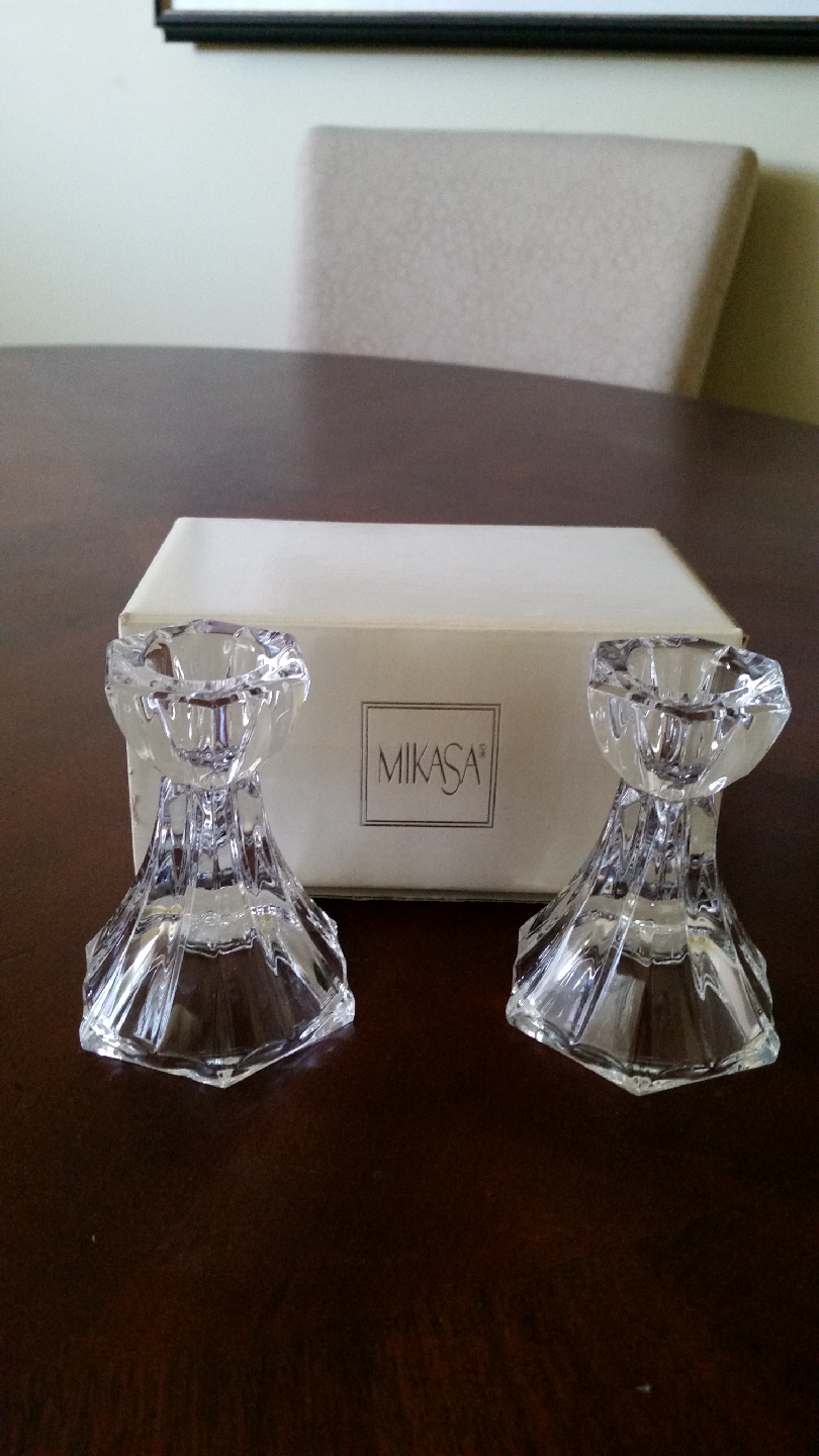 Mikasa Crystal Candlestick Holders (Pair)