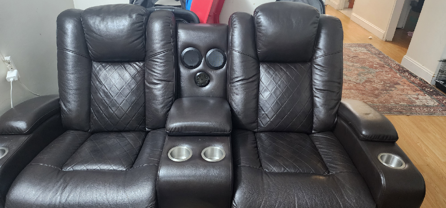 Brown Leather Home Theater Seating - photo 2