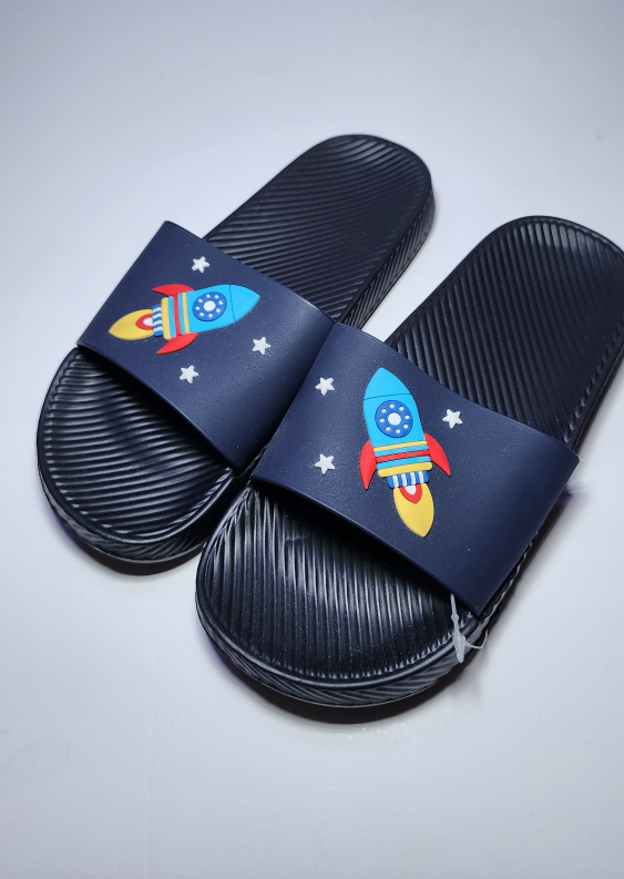 Rocket Print Navy Blue Slides Size-2 (Eu 34) - photo 2