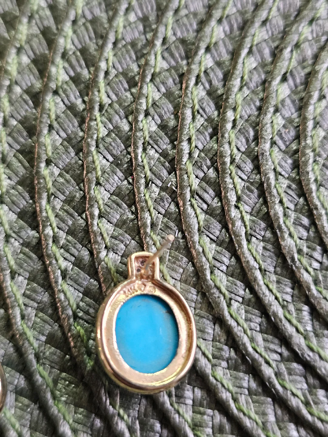 Turquoise &14K Gold Earrings 4.13g image indicator(4)