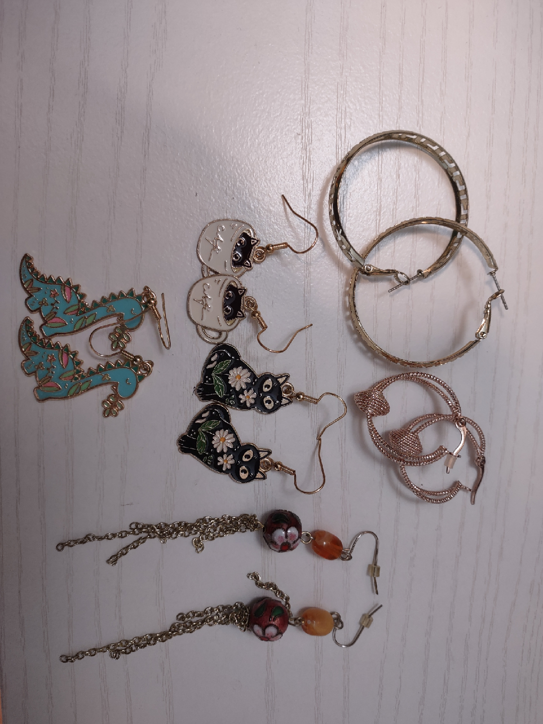 Assorted Earrings - Hoops, Cats, Dragons
