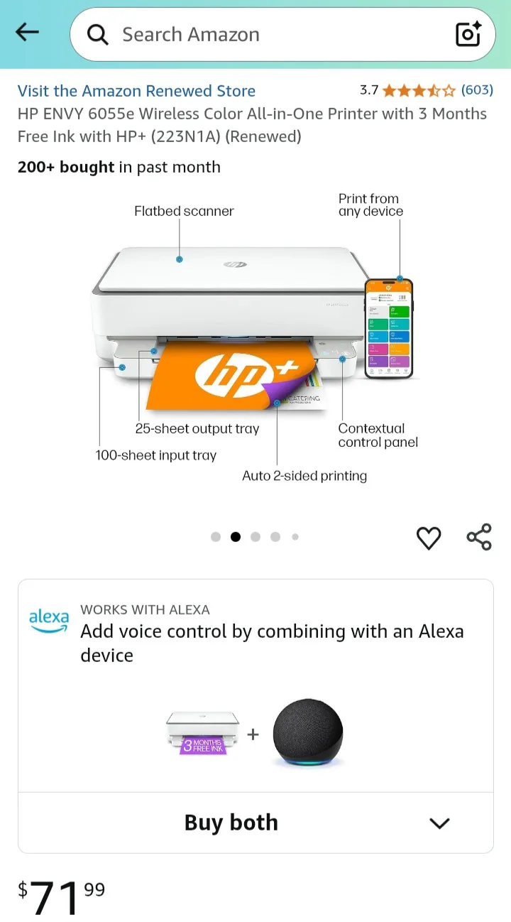 HP Envy 6065e Printer & WALI TV Ceiling Mount image indicator(4)