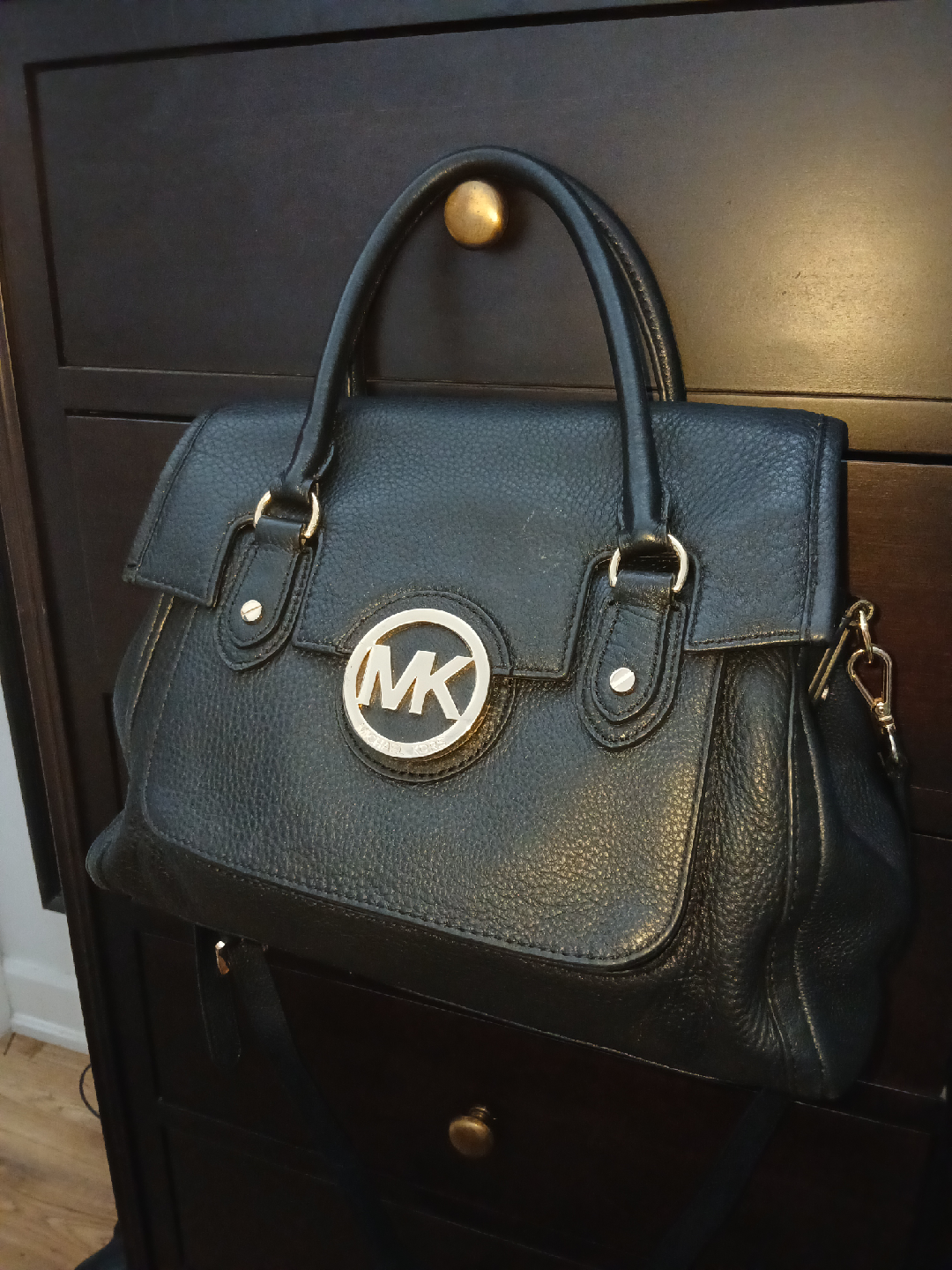 Michael Kors Black Leather Satchel