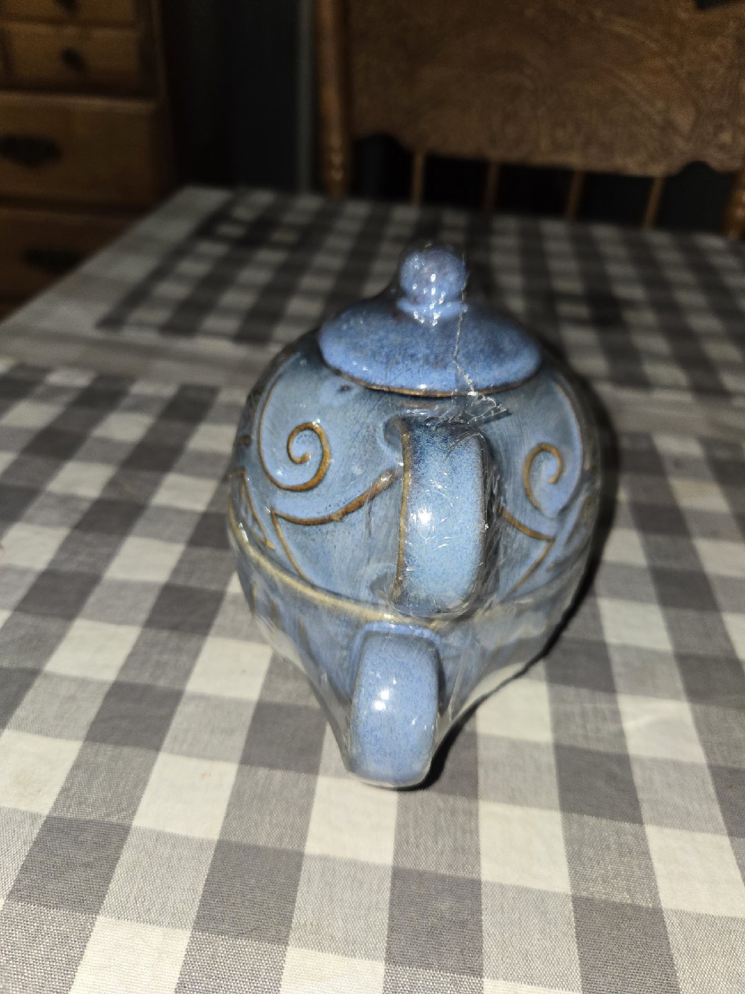 🥕  Blue Ceramic Teapot with Cup - photo 3