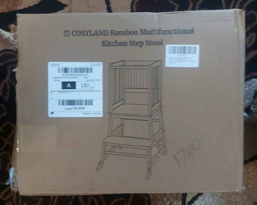 COSYLAND Bamboo Toddler Kitchen Step Stool - Natural image indicator(5)