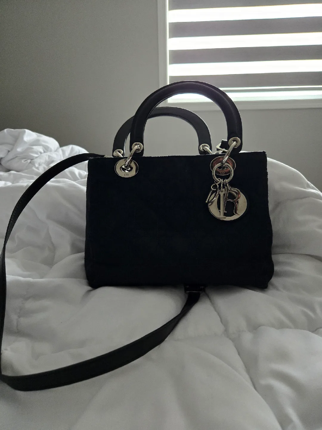 Authentic Lady Dior Bag Dark blue