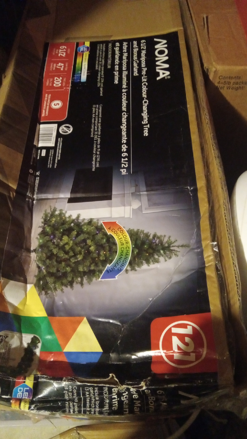 NOMA 6.1/2' Pre-Lit Colour-Changing Tree + Garland