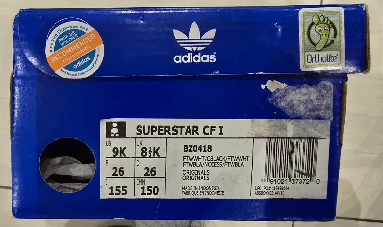 Adidas Superstar Shell Toes Kids Sneakers! - White - Size 9 image indicator(8)