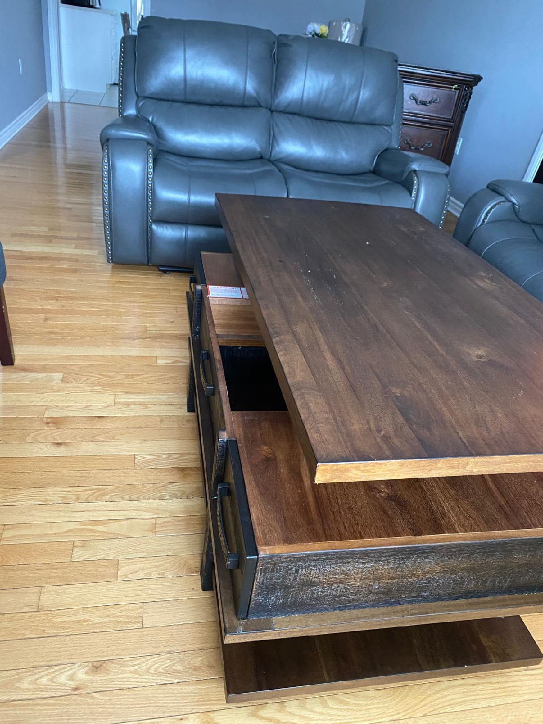 Lift Top Coffee Table with Storage - photo 2