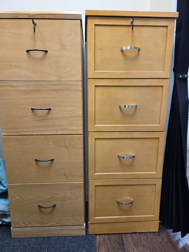 Two Wooden Filing Cabinets - photo 2