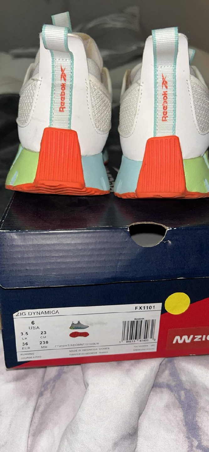 Reebok Zig Dynamica White/Neon/Orange - Women's Size 6 - photo 3