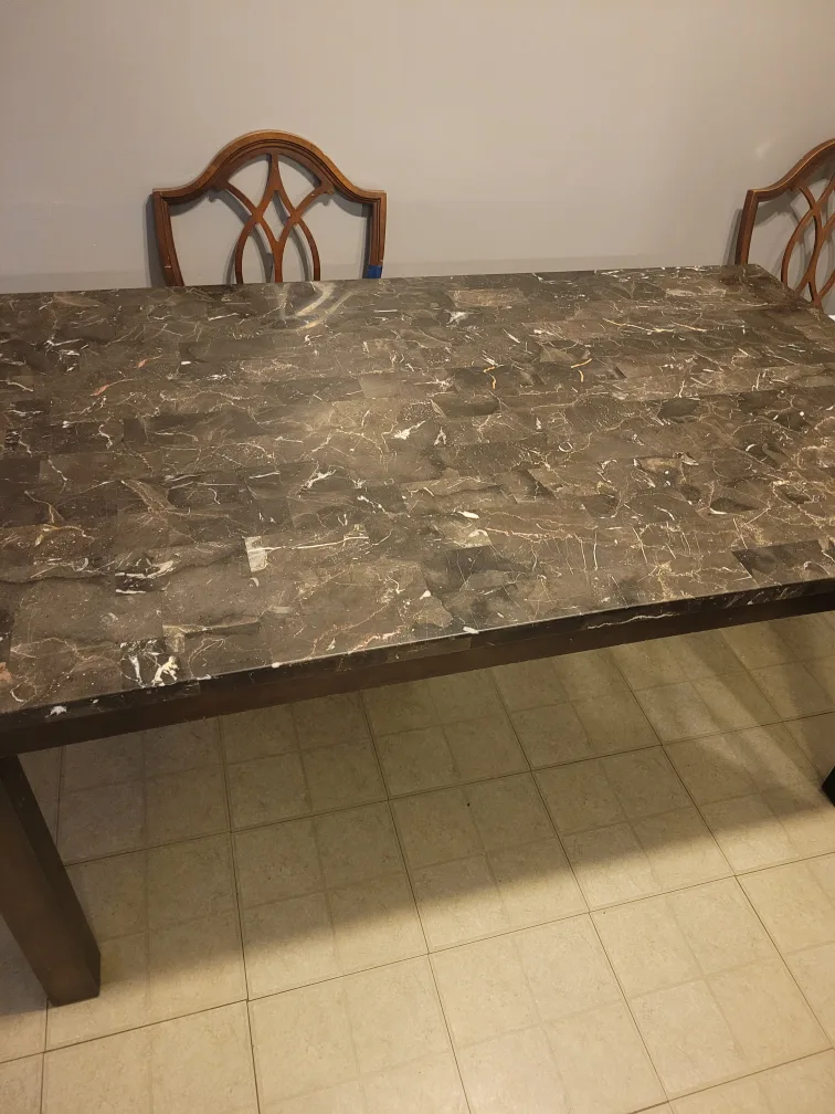 Dining Table with Marble-look Top image indicator(4)