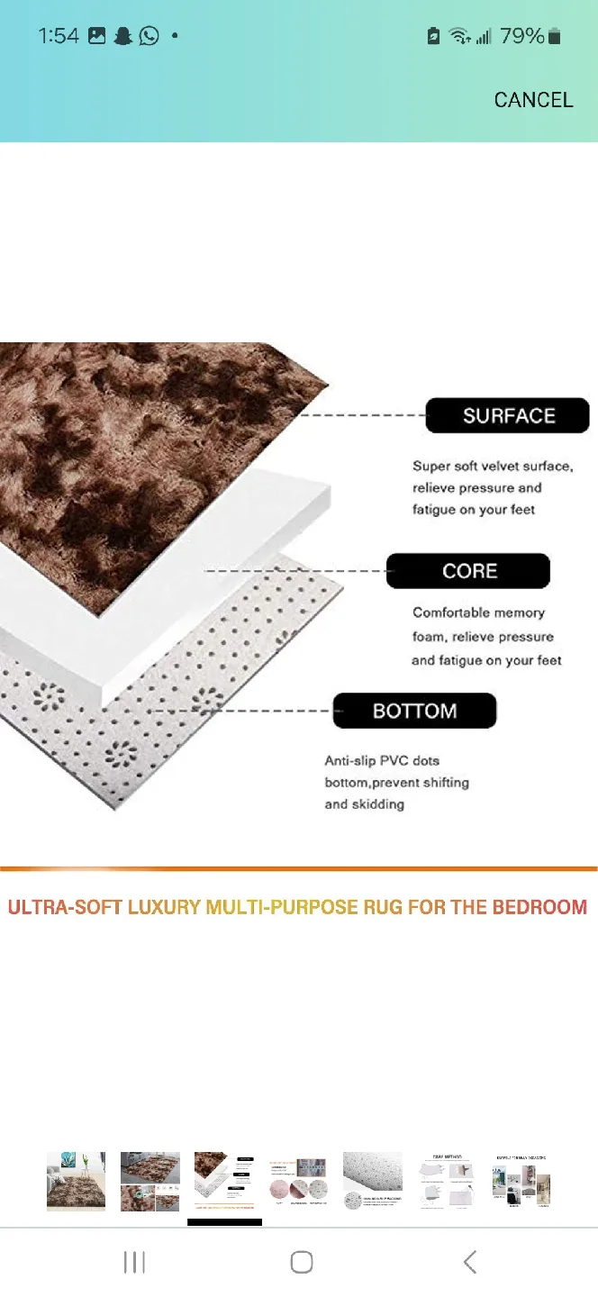 Ultra-Soft Luxury Brown Shag Rug image indicator(3)