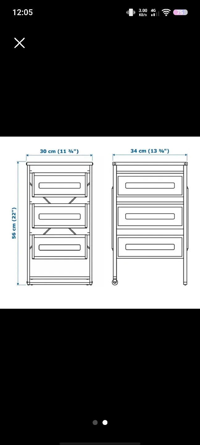 🧡Ikea White Metal Storage Cart image indicator(2)