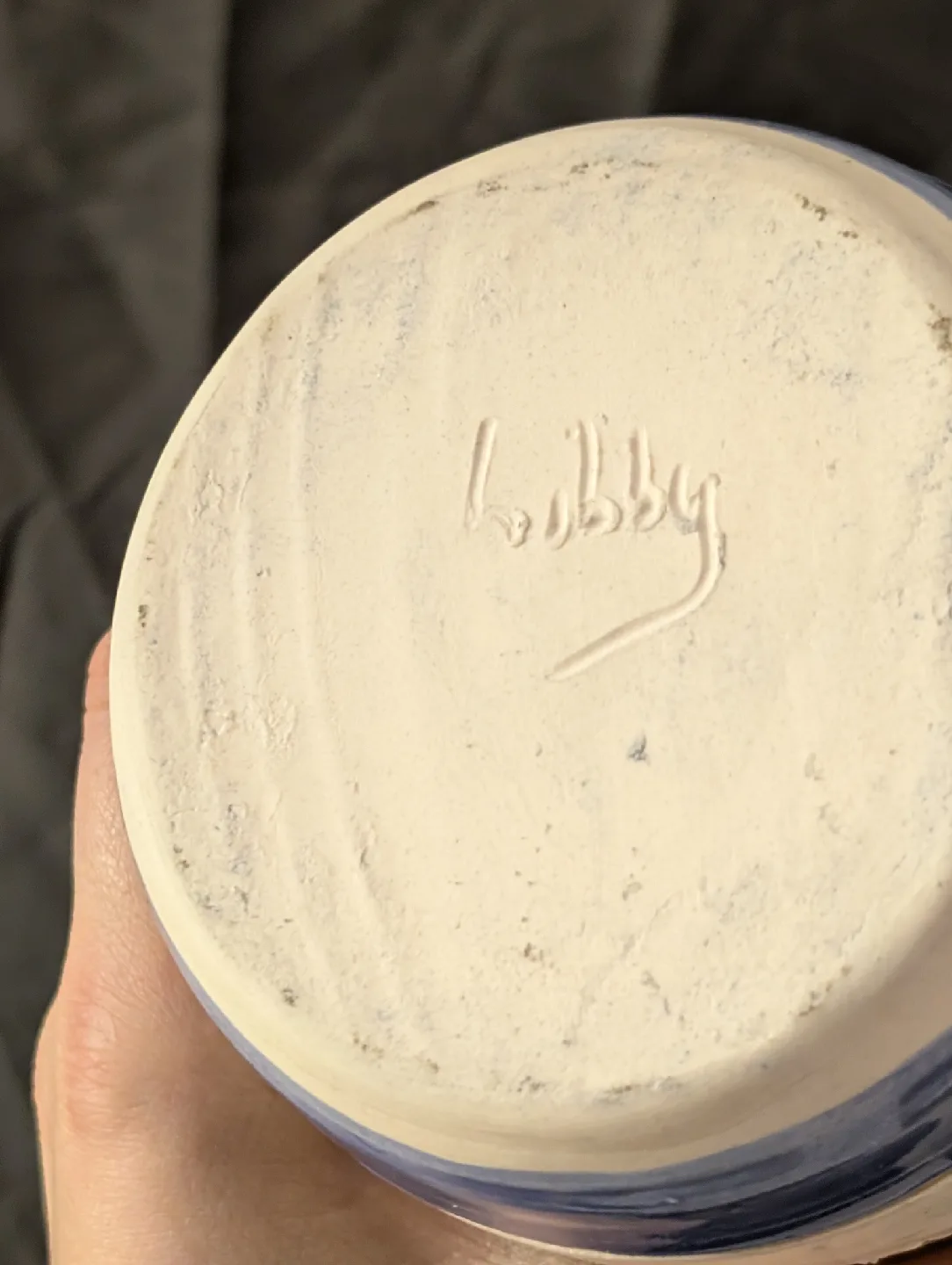 Libby Pottery Vase - Blue Floral Design image indicator(3)