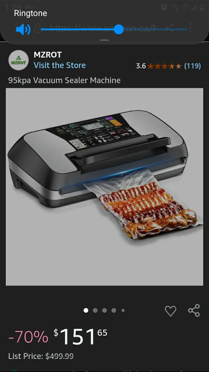 MZROT 95kpa Vacuum Sealer Machine SV618 thumbnail