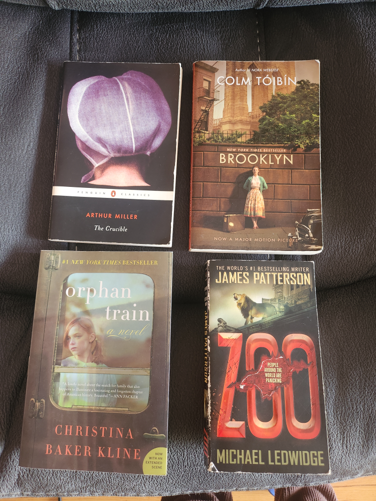 Free Paperback Books: The Crucible, Brooklyn, Orphan Train, Zoo