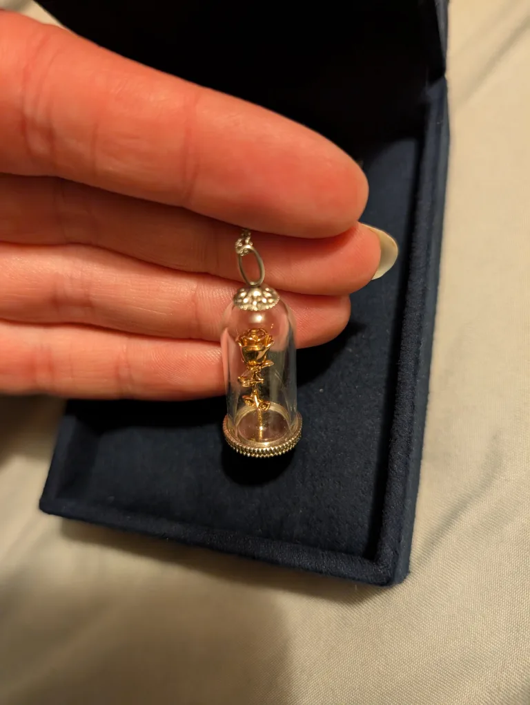 Disney Enchanted Fine Jewelry Beauty and the Beast Rose Necklace image indicator(3)