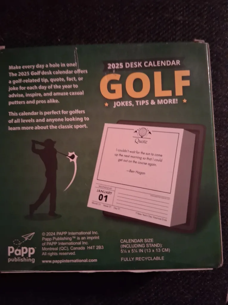 2025 Golf Desk Calendar - Jokes, Tips & More! image indicator(2)