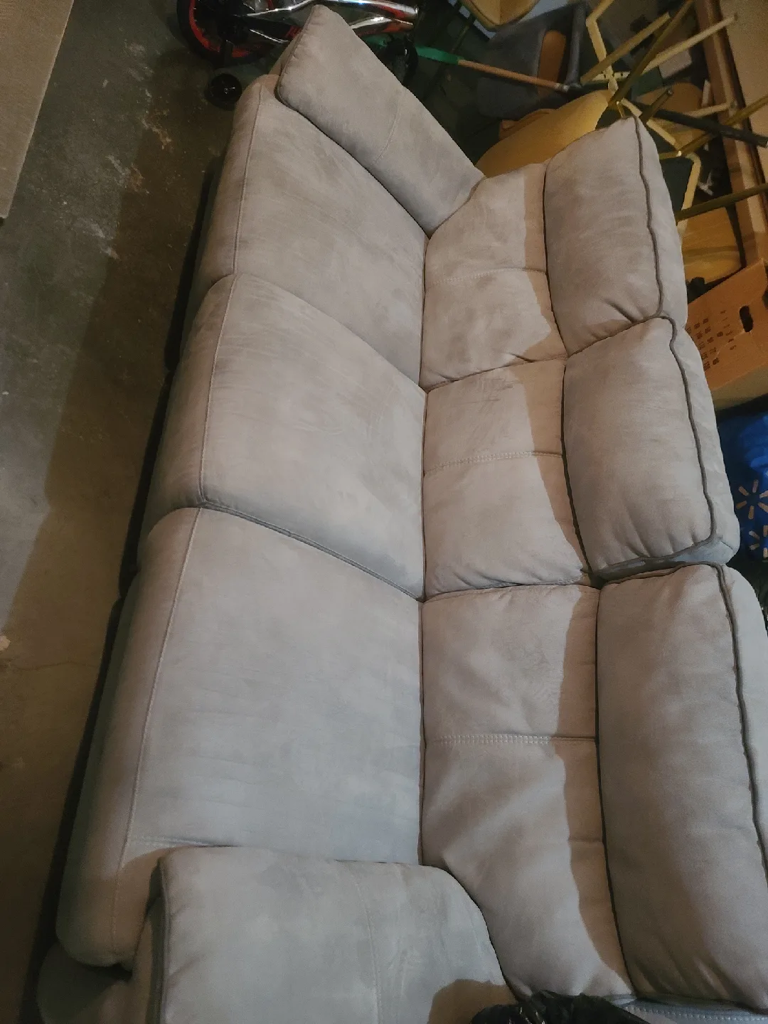 Grey Faux-Suede Electric Sectional Sofa image indicator(2)