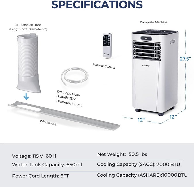 Costway Portable Air Conditioner- 8000BTU - photo 2