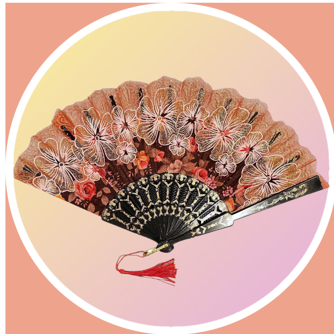 🤎 Foldable Cloth Fan with Tassel - photo 2