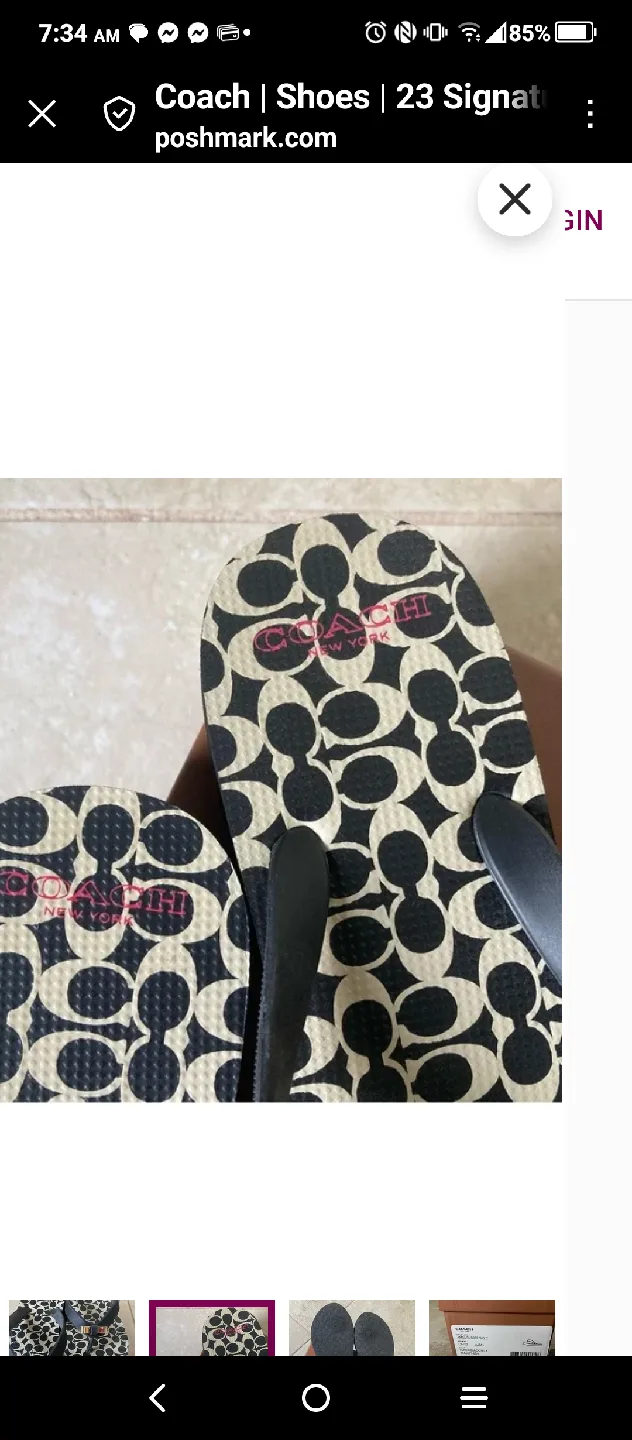 Coach Signature Flip Flops Size 5-6 image indicator(3)