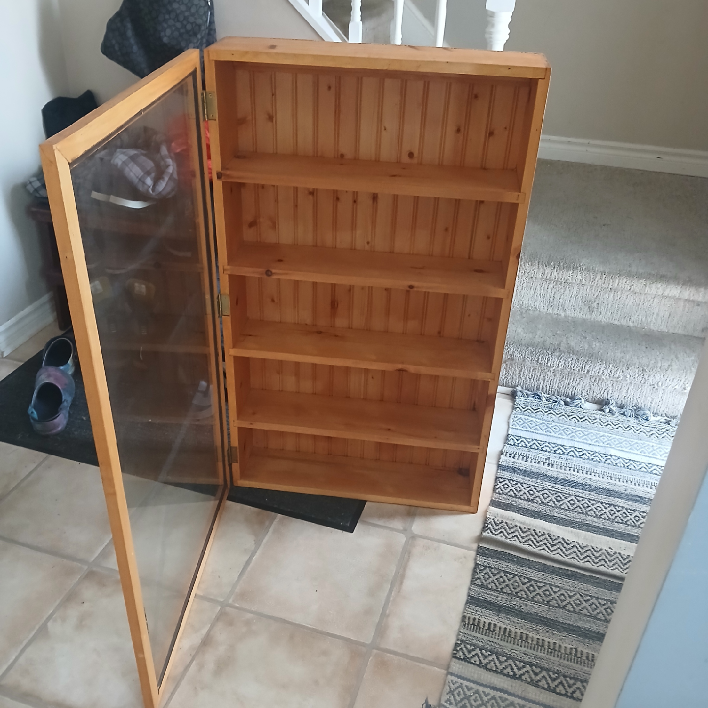 Wooden Cabinet with Glass Door