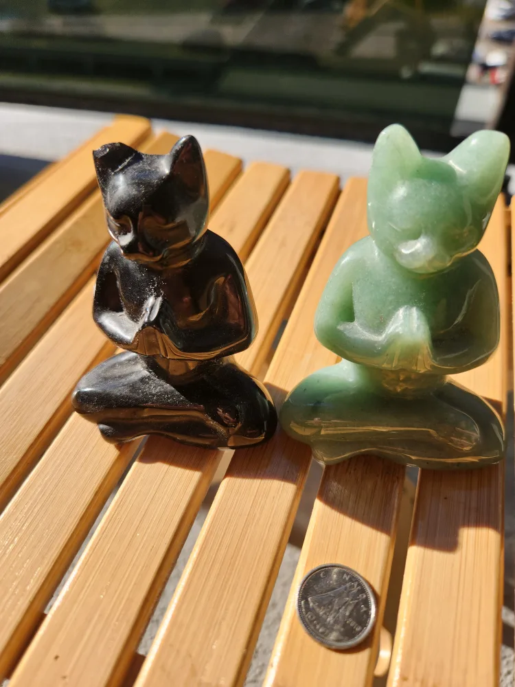 Crystal Cat Figurine - Green Aventurine thumbnail
