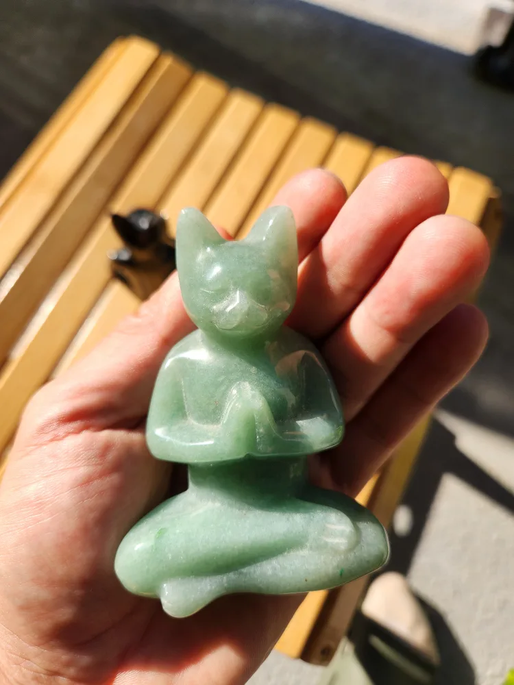 Crystal Cat Figurine - Green Aventurine image indicator(3)