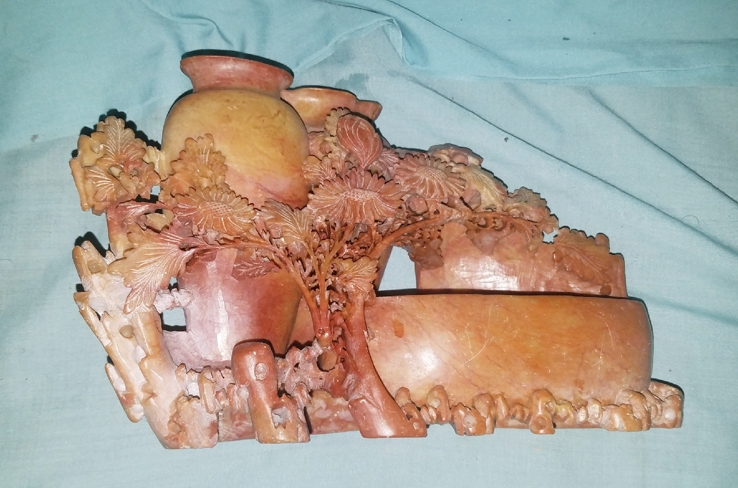 Vintage Antique Hand Carved Chinese Soapstone