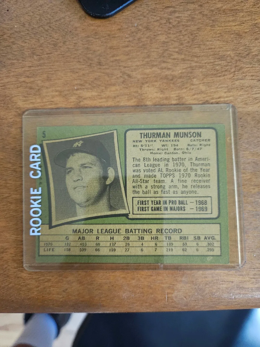 1971 TOPPS THURMAN MUNSON #5 image indicator(2)