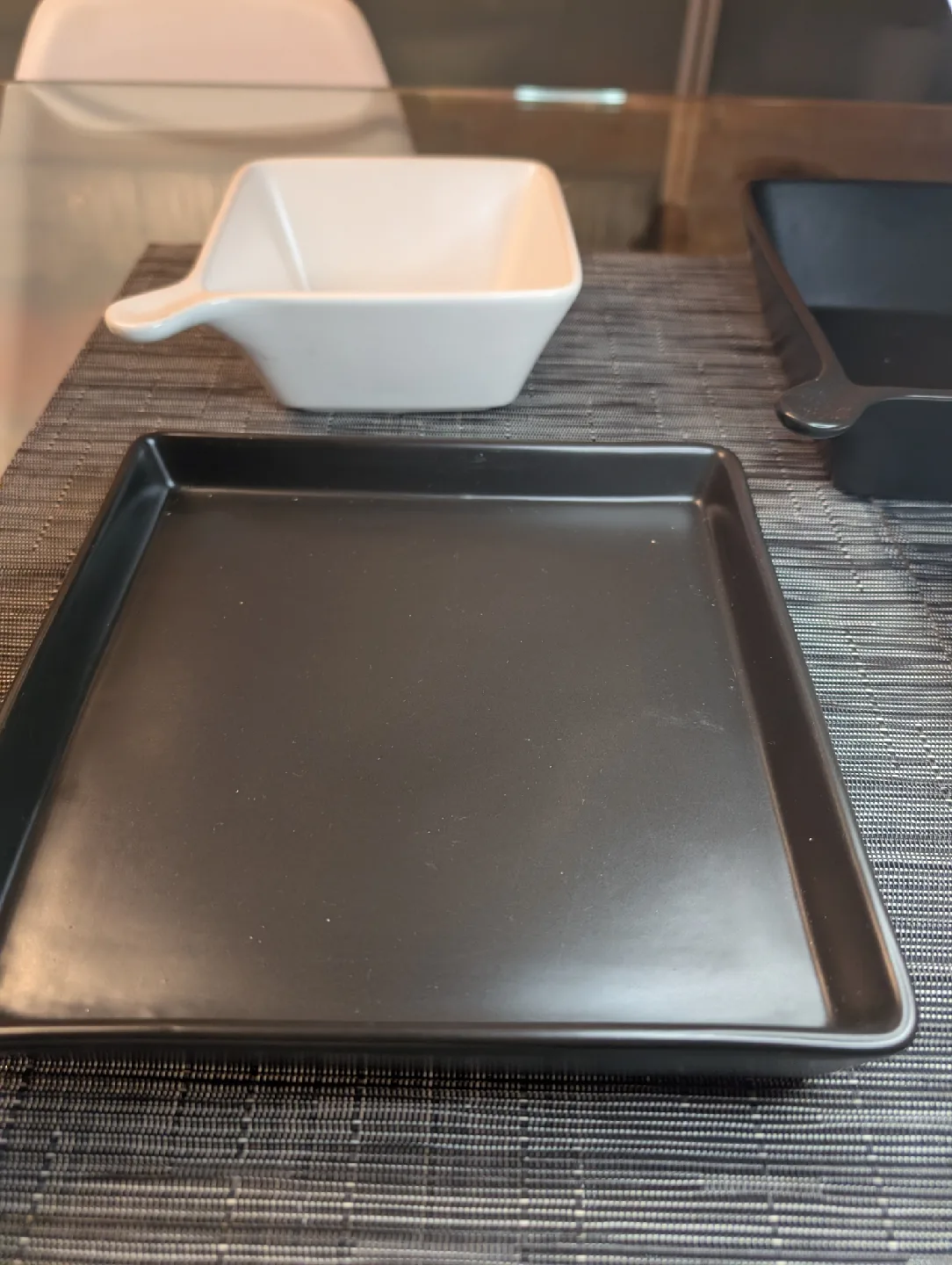 Set of Contemporary Serving Dishes - Black and White image indicator(5)