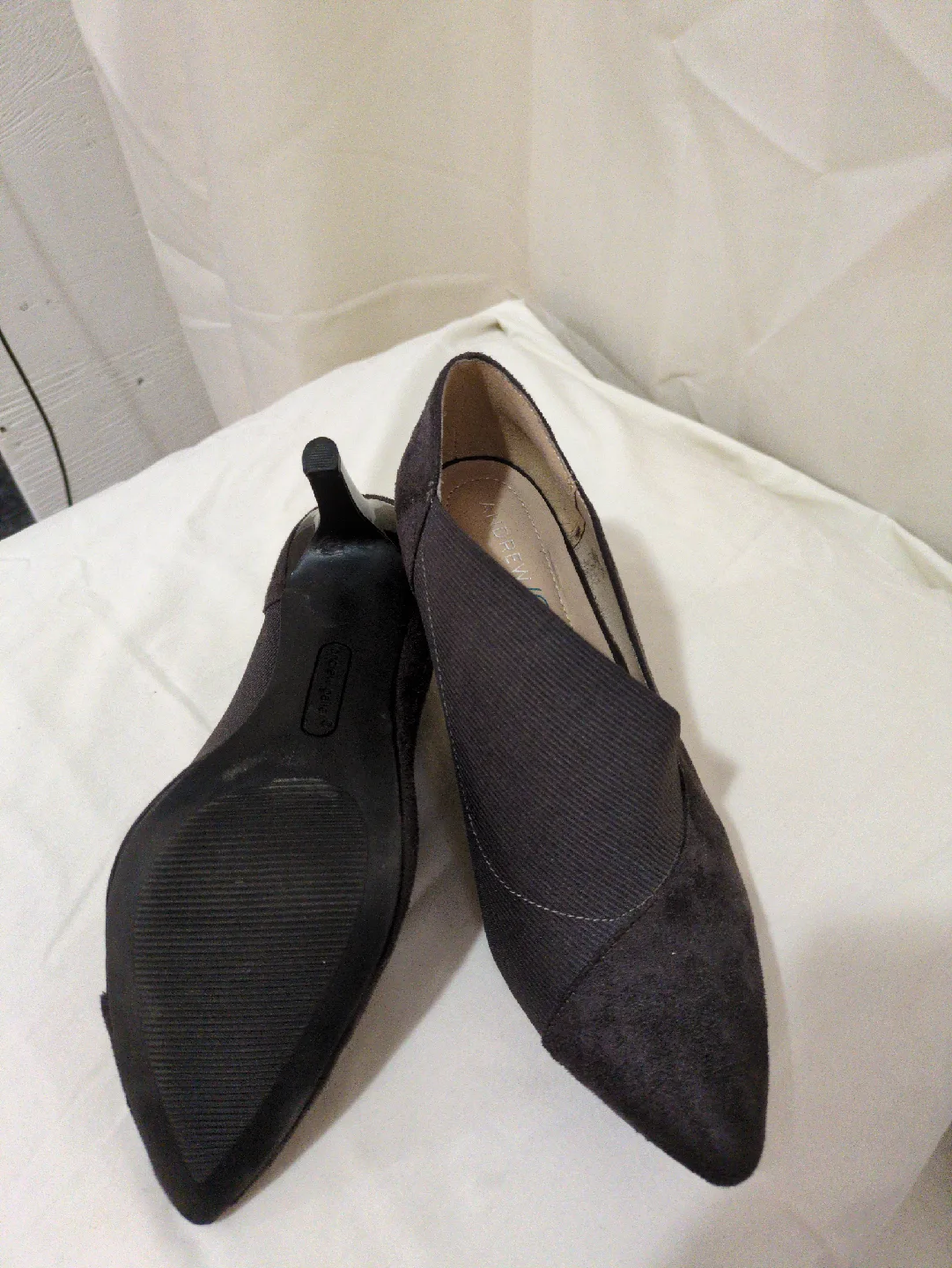 Andrew Geller Charcoal Suede Heels - Size 6.5 M image indicator(2)