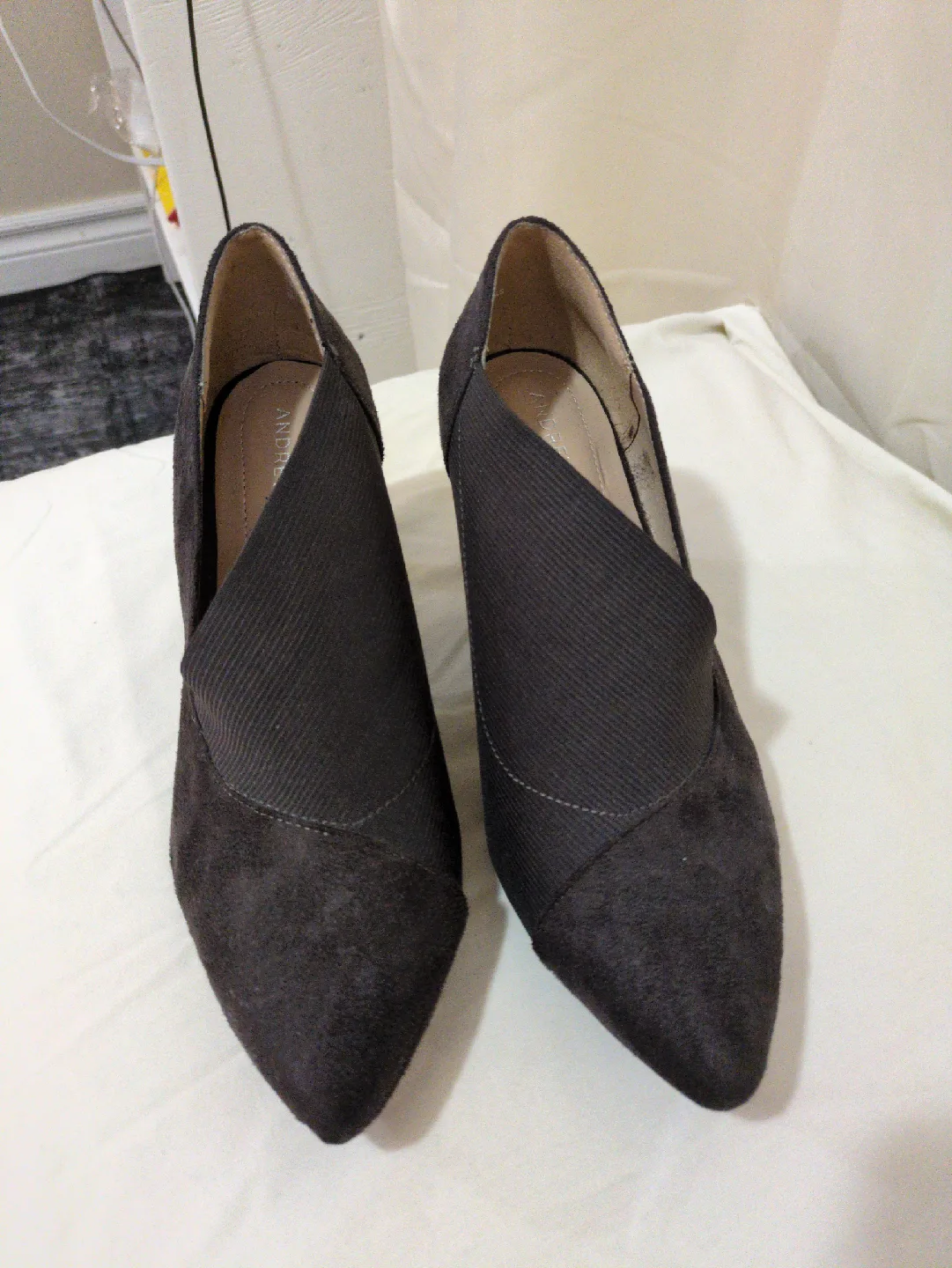Andrew Geller Charcoal Suede Heels - Size 6.5 M image indicator(4)